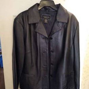 Croft & Barrow Lambskin Black Women's Leather Blazer Jacket XL